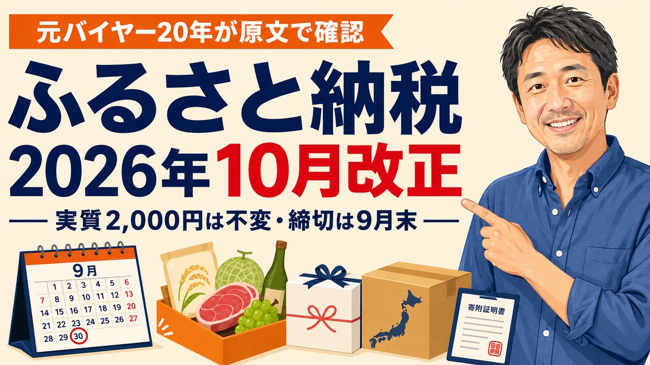ふるさと納税2026年10月改正の解説。実質2,000円は不変で締切は9月末