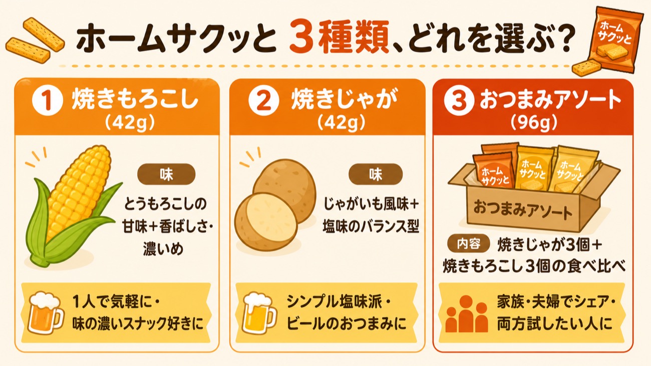 ホームサクッと3種類の選び方図解