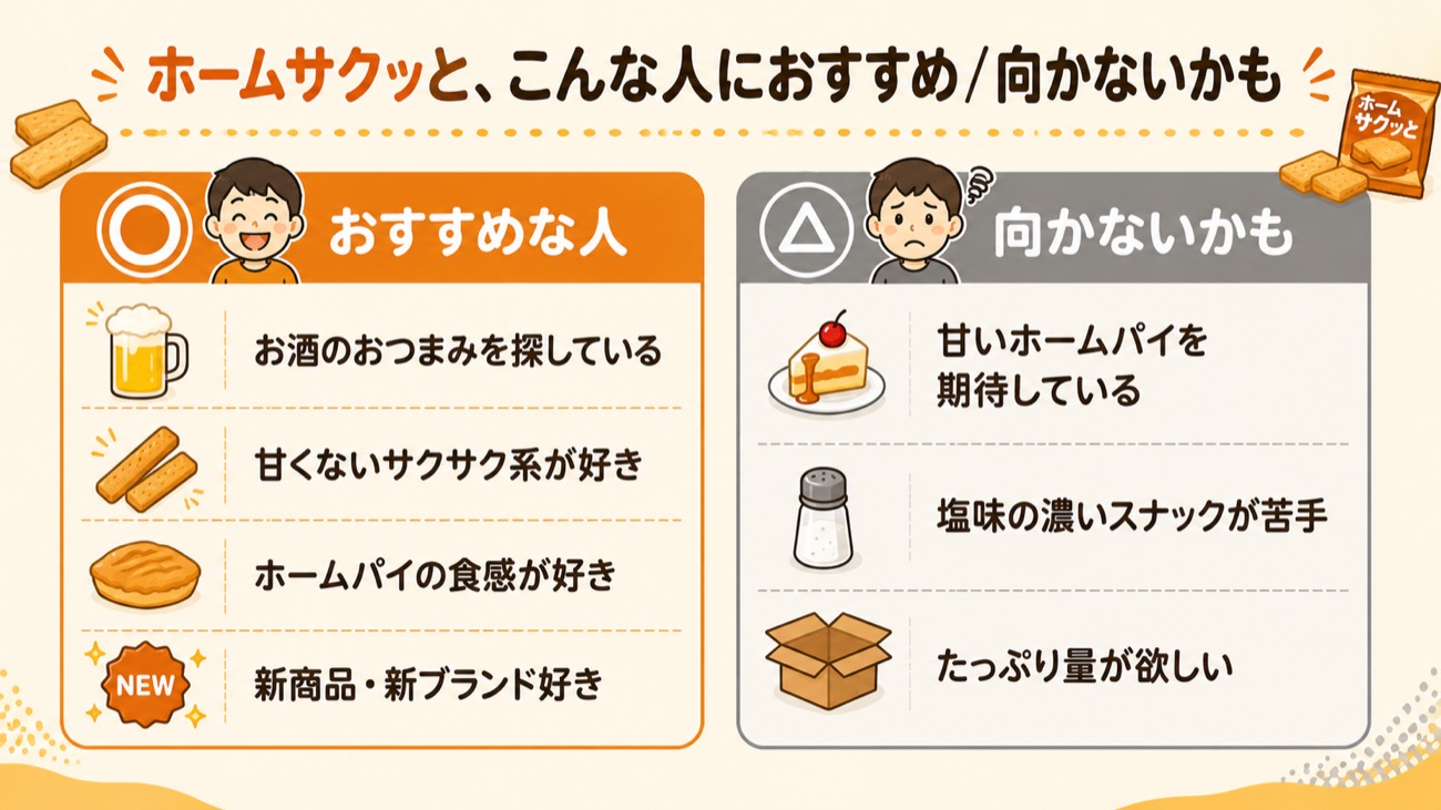 ホームサクッとがおすすめな人と向かない人の図解